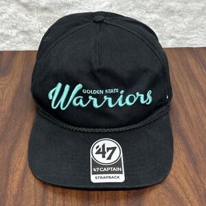 Golden State Warriors Diamond Supply Hayworth Captain Strapback Hat Black‎ '47
